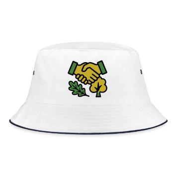 Handshake Nature Forest Logo - Bucket Hat - white/navy - Front