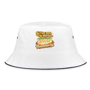 Si t'as pas le moral Flammekueche Alsace tshirt - Bob - blanc/marine - Devant
