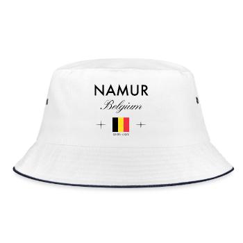 Namur Belgium Coordinates Travel Souvenir - Bucket Hat - white/navy - Front