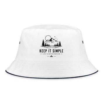 keep it simple - Bucket Hat - white/navy - Front