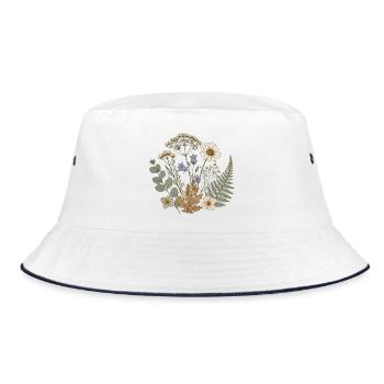 Wildflower Bouquet - Bucket Hat - white/navy - Front