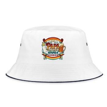 Vater 2027 Schwangerschaftsankündigung des werdenden Vaters - Bucket Hat - Weiß/Navy - Vorne