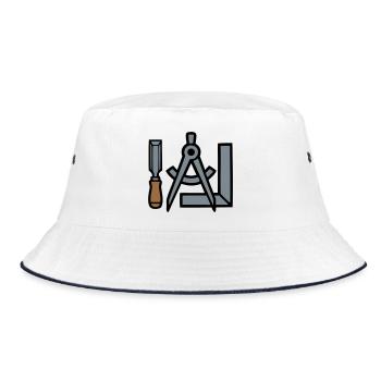 Carpenter Tools Graphic - Bucket Hat - white/navy - Front