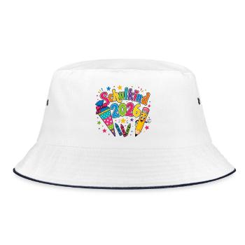 Schulkind 2026 - Bucket Hat - Weiß/Navy - Vorne