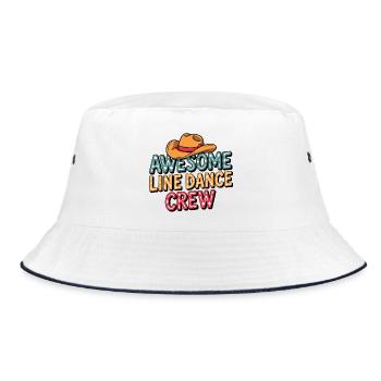 Line Dance Crew - Bucket Hat - white/navy - Front