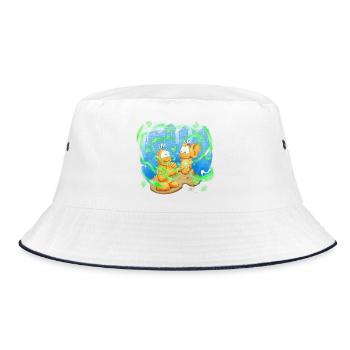 Neon Orb Friends - Bucket Hat - white/navy - Front