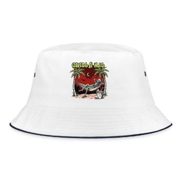 Chill A Mal – Skeleton Hammock Summer Humor - Bucket Hat - white/navy - Front