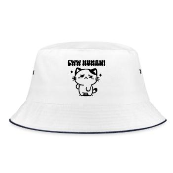 Beurk, sarcasme humain chat Cadeau introverti - Bob - blanc/marine - Devant