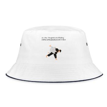 Judo Throw and Grip - Bucket Hat - white/navy - Front