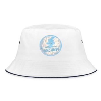 Hurra endlich Urlaub Urlaubszeit Urlaubstimmung - Bucket Hat - Weiß/Navy - Vorne