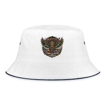 Naturkraft Ursprungswald - Bucket Hat - Weiß/Navy - Vorne