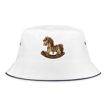 Fairytale Forest Pony on Rocking Horse - Bucket Hat - white/navy - Front