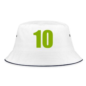 10 - Bucket Hat - Weiß/Navy - Vorne