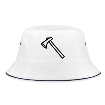 Axt - Bucket Hat - Weiß/Navy - Vorne