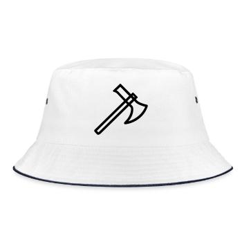 Axt - Bucket Hat - Weiß/Navy - Vorne
