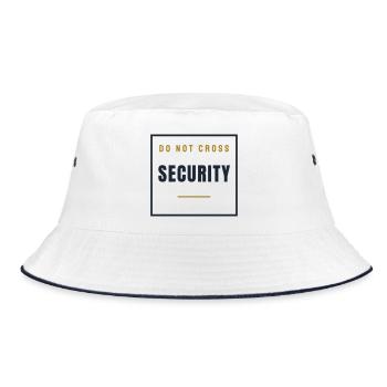 Security Stempel Retro - Ordner Sicherheit - Bucket Hat - Weiß/Navy - Vorne