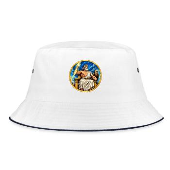 Zeus Donnerthron - Bucket Hat - Weiß/Navy - Vorne