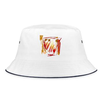 Abstrakter Hintergrund -  - Bucket Hat - Weiß/Navy - Vorne
