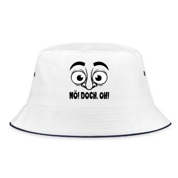 NÖ Lustige Sprüche - Bucket Hat - Weiß/Navy - Vorne