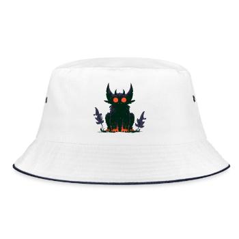 Little Shadow Demon - Bucket Hat - Weiß/Navy - Vorne