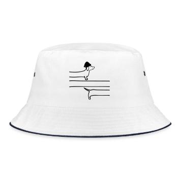 Weihnachten Dackel Schlangenlinie - Bucket Hat - Weiß/Navy - Vorne