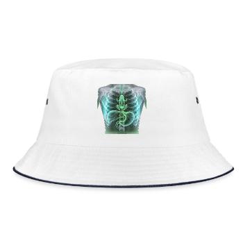 Röntgen Frosch im Hals Halloween - Bucket Hat - Weiß/Navy - Vorne