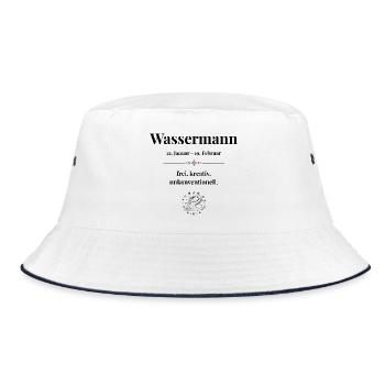 Sternzeichen Wassermann – Datum & Eigenschaften - Bucket Hat - Weiß/Navy - Vorne