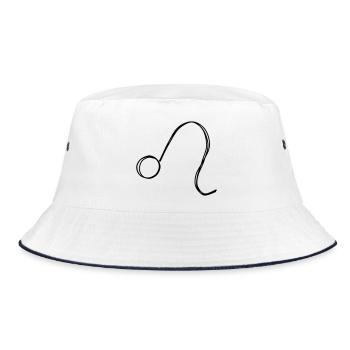 Sternzeichen Löwe handgezeichnet - Bucket Hat - Weiß/Navy - Vorne