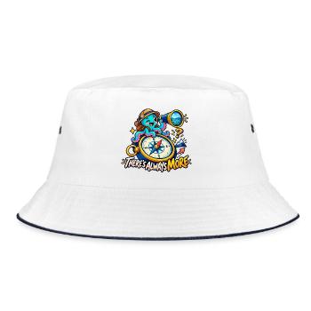 Es gibt immer mehr - Bucket Hat - Weiß/Navy - Vorne