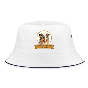 Team Australian Shepherd - Bucket Hat - Weiß/Navy - Vorne