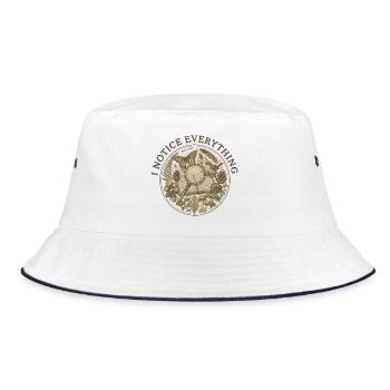 I Notice Everything Naturjournal - Bucket Hat - Weiß/Navy - Vorne