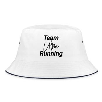 Team Ultra Running Laufen Shirt - Bucket Hat - Weiß/Navy - Vorne