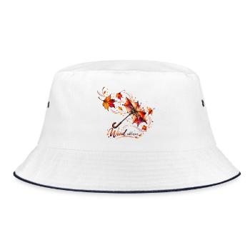 Herbstwind – Farben des Wandels - Bucket Hat - Weiß/Navy - Vorne