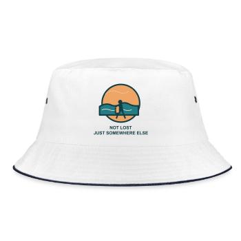 Not Lost Just Somewhere Else - Bucket Hat - Weiß/Navy - Vorne