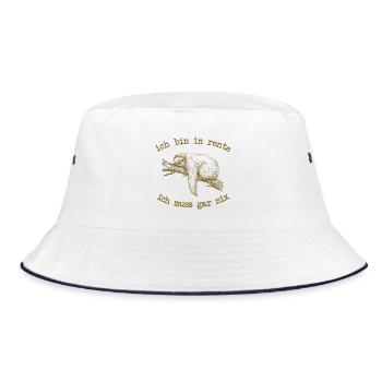ich bin in rente ich muss gar nix - Bucket Hat - Weiß/Navy - Vorne