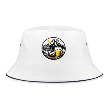 Bier am Berggipfel - Bucket Hat - Weiß/Navy - Vorne