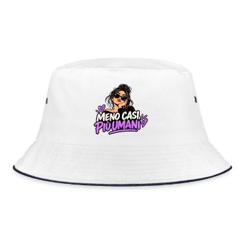 Weniger Fälle, mehr Menschen - Bucket Hat - Weiß/Navy - Vorne