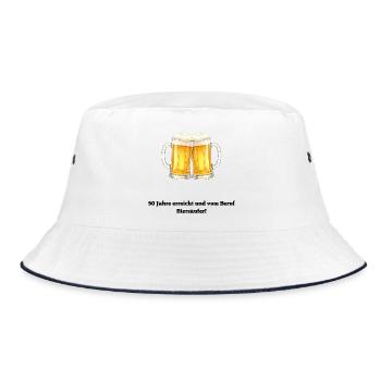 50. Geburtstag humorvolles Design Beruf Biersäufer - Bucket Hat - Weiß/Navy - Vorne