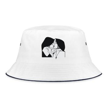forbidden love - Bucket Hat - white/navy - Front