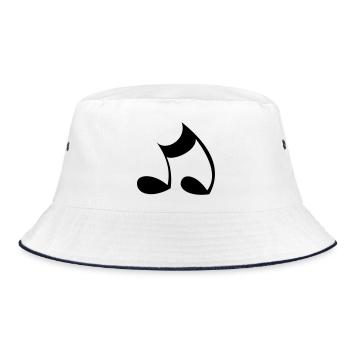Note - Bucket Hat - white/navy - Front