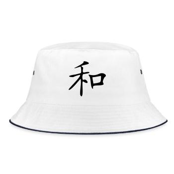 Harmony Kanji - Bucket Hat - white/navy - Front