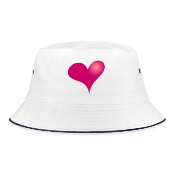 Heart II, Full Color Tee Design - Bucket Hat - white/navy - Front