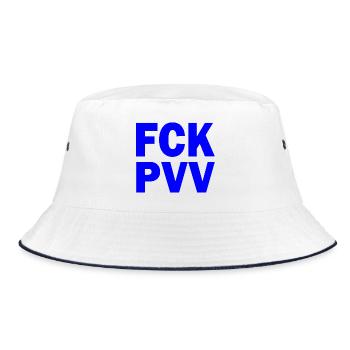 Fck pvv - Bucket Hat - white/navy - Front