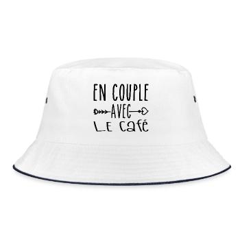 Couples with Coffee, Coffee Fans Gift - Bucket Hat - white/navy - Front