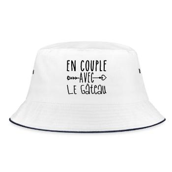 En Couple avec Gâteau, cadeau Fans de Gâteau - Bob - blanc/marine - Devant