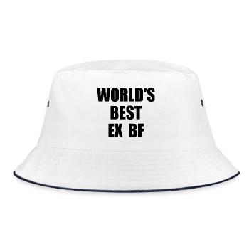 world's best ex bf - Bucket Hat - white/navy - Front