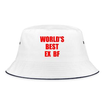 worlds best ex bf - Bucket Hat - white/navy - Front
