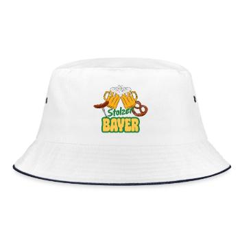 Stolzer Bayer - Beer Pretzel Bratwurst Volksfest - Bucket Hat - white/navy - Front