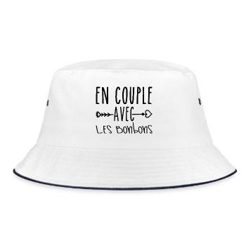 Couples with Candy, Gift Candy Fans - Bucket Hat - white/navy - Front