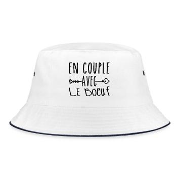 Couples with Ox, Ox Fans Gift - Bucket Hat - white/navy - Front